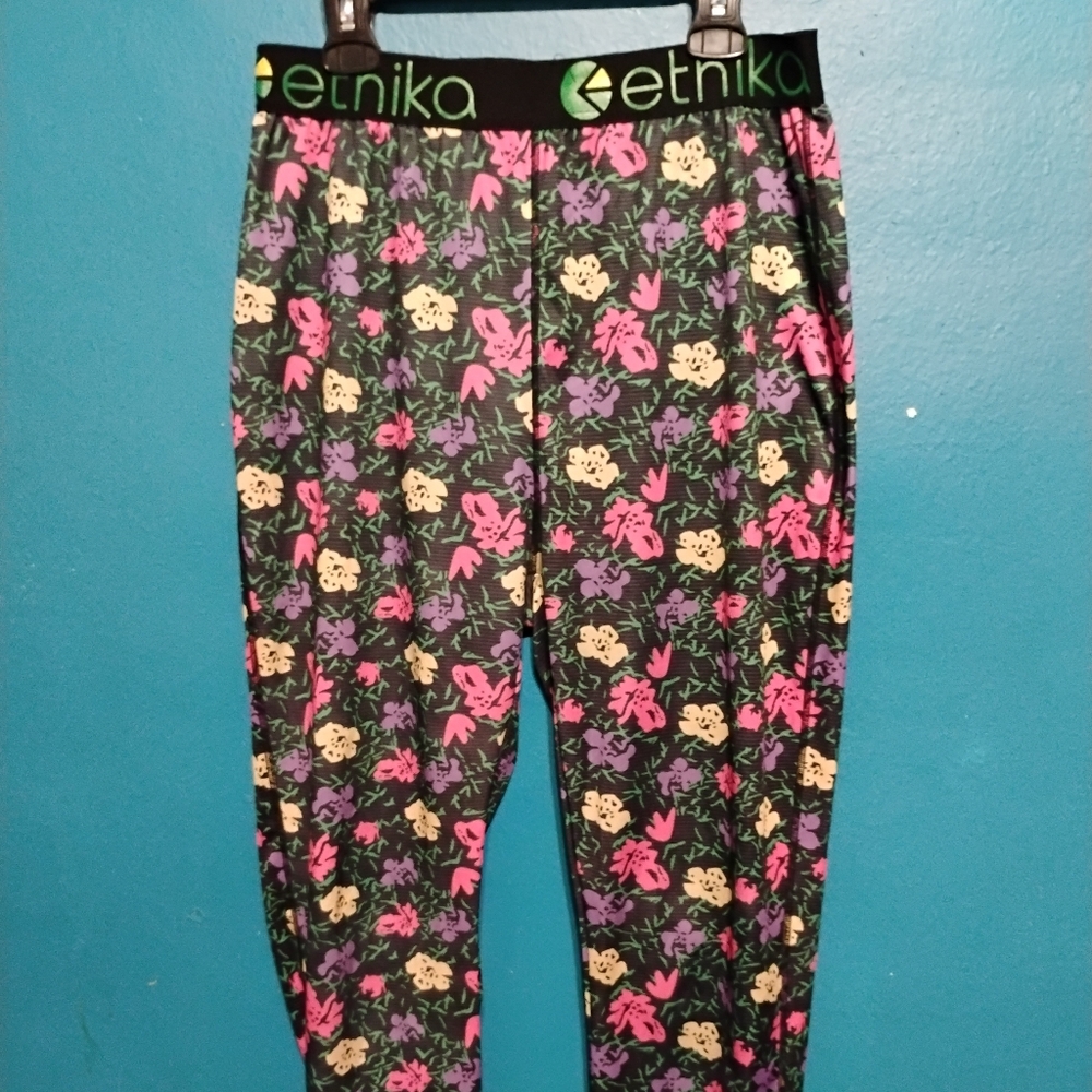 Ethika Girl Floral Pajama Bottoms - Black, Pink, Yellow, Purple